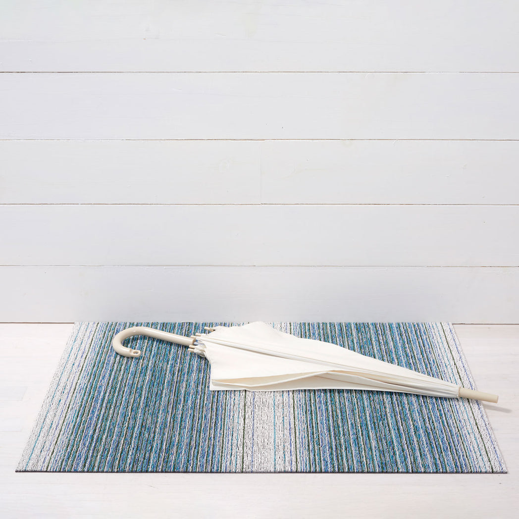 Fade Stripe Shag Mats - Lagoon Doormat