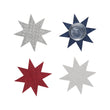 Set of 4 Coasters in Red, White, Blue, and Silver