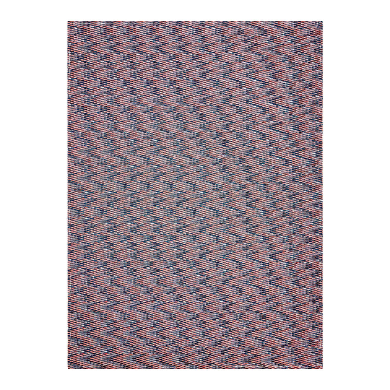 Rectangle Woven Floor Mat in Mix of Dark Blue, Midtone Pink and Light Pink