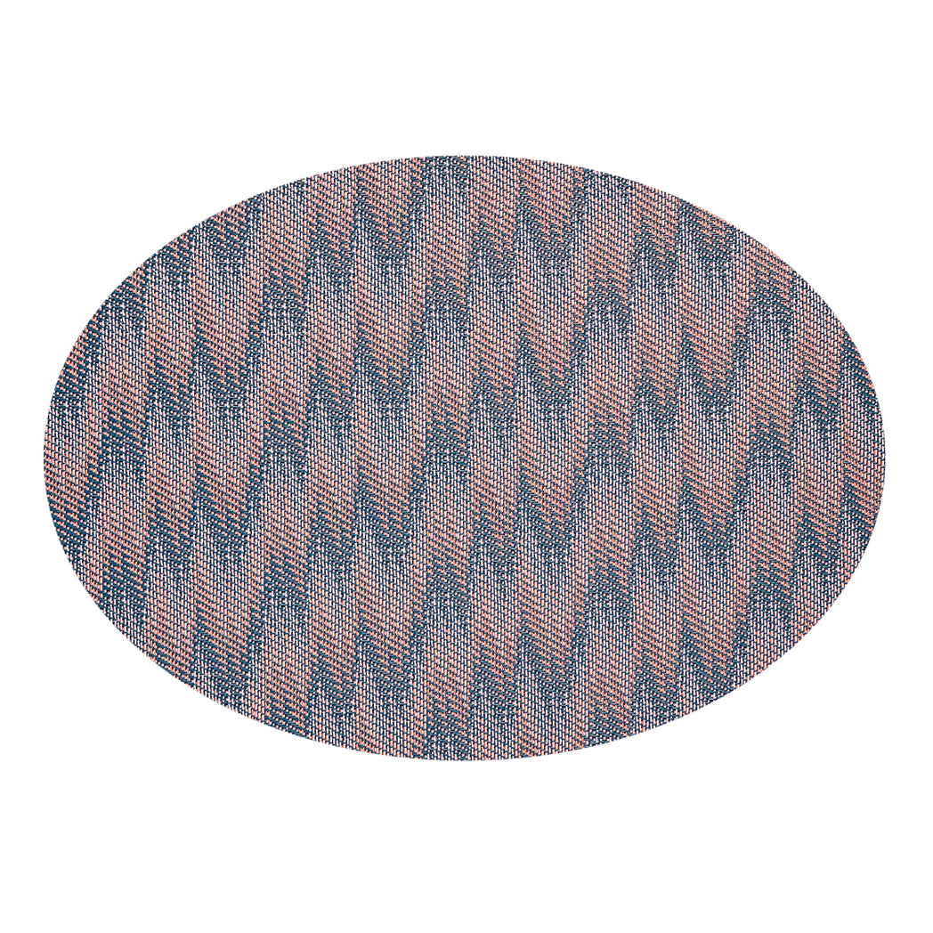Oval Placemats in Mix of Dark Blue, Midtone Pink and Light Pink