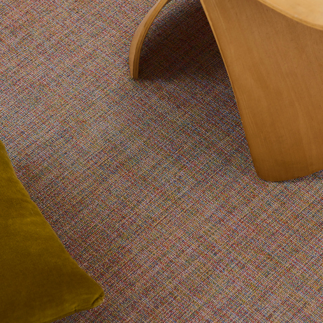 Chilewich woven floor mat in neutral woven terrastrand yarn, durable and stylish for modern living spaces.