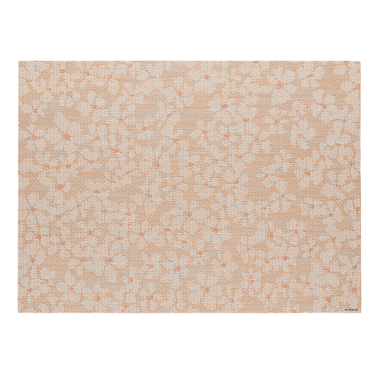 Rectangle Placemats in Midtone Warm Beige with White and Orange Accents