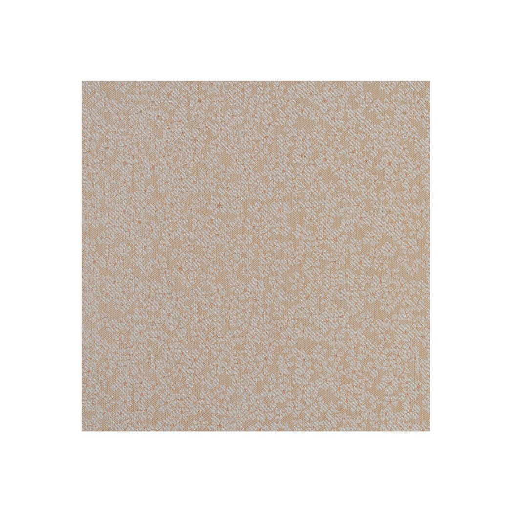 Square Woven Floor Mat in Midtone Warm Beige with White and Orange Accents