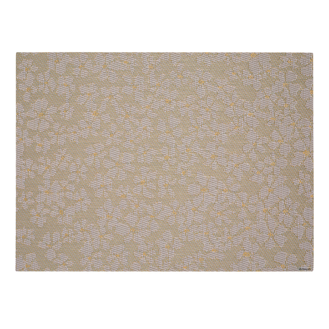 Rectangle Placemats in Metallic Midtone Warm Silver with Lavender and Muted Yellow Accents