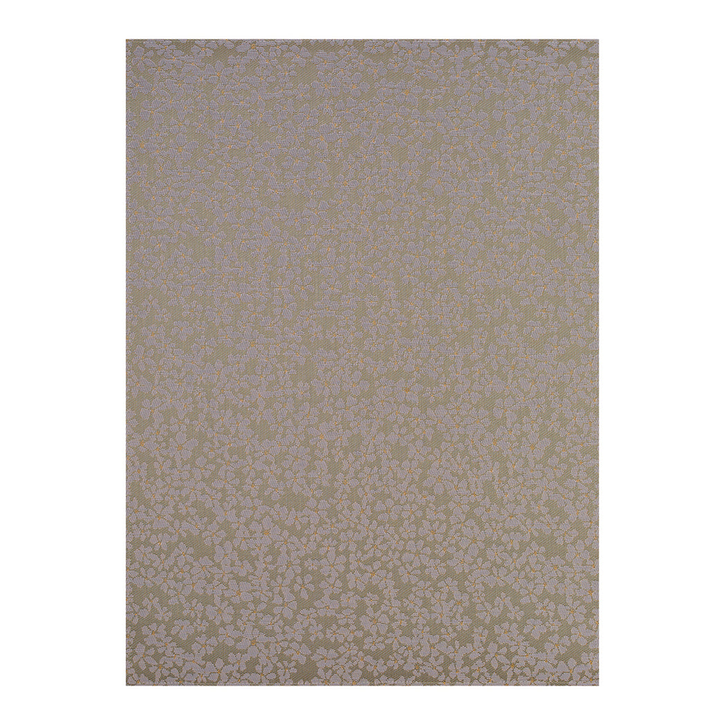 Rectangle Woven Floor Mat in Light Cool Silver with White