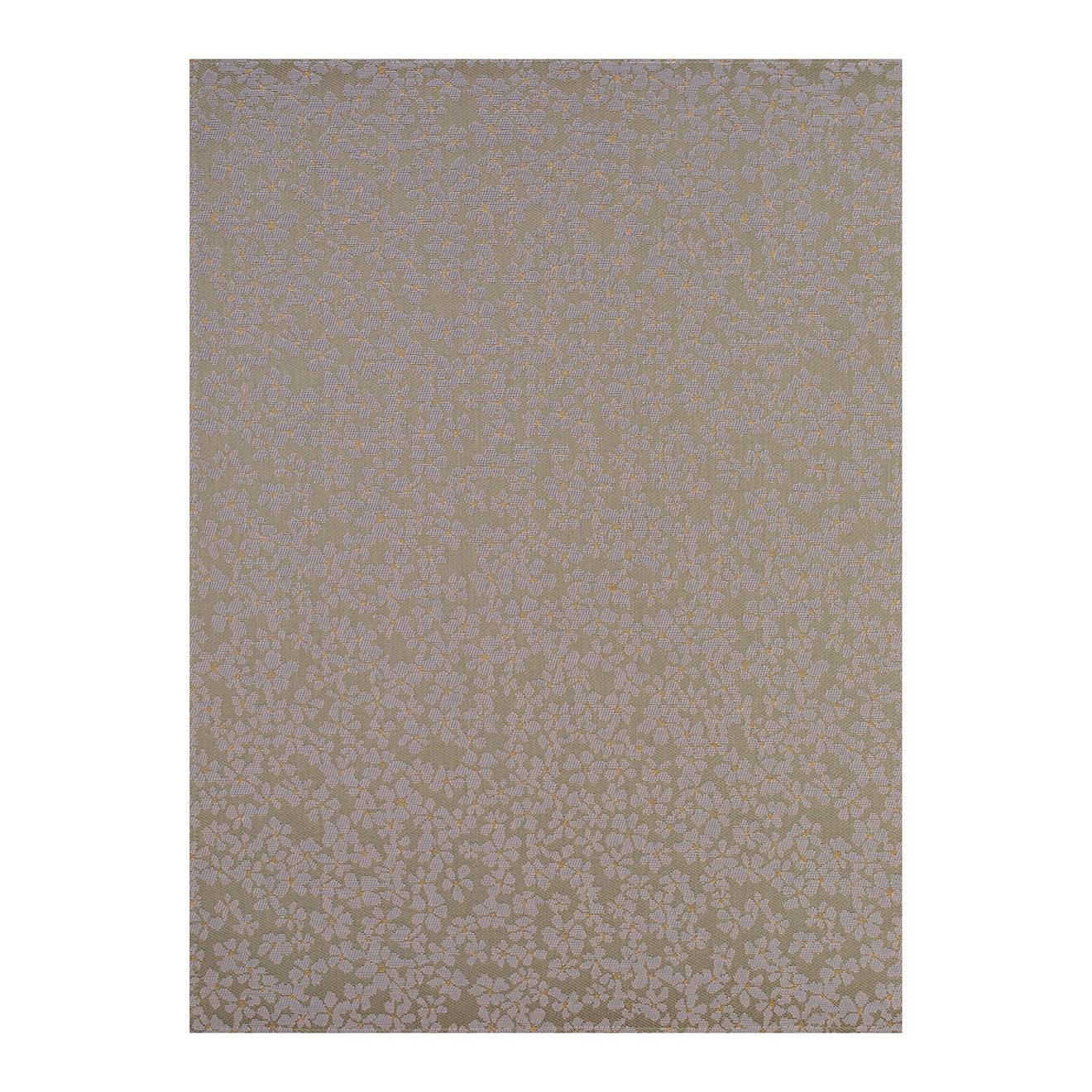 Rectangle Woven Floor Mat in Light Cool Silver with White