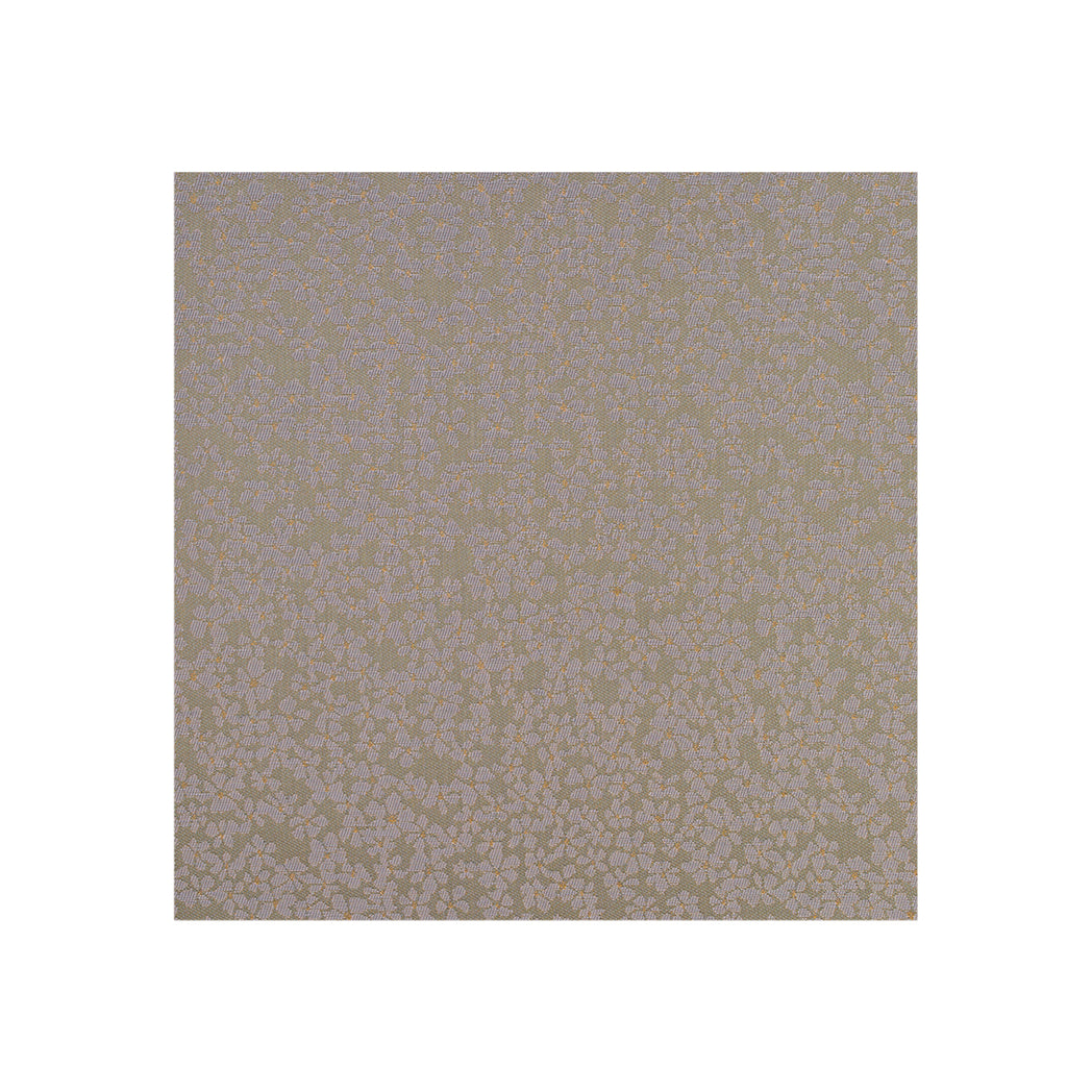 Square Woven Floor Mat in Metallic Midtone Warm Silver with Lavender and Muted Yellow Accents