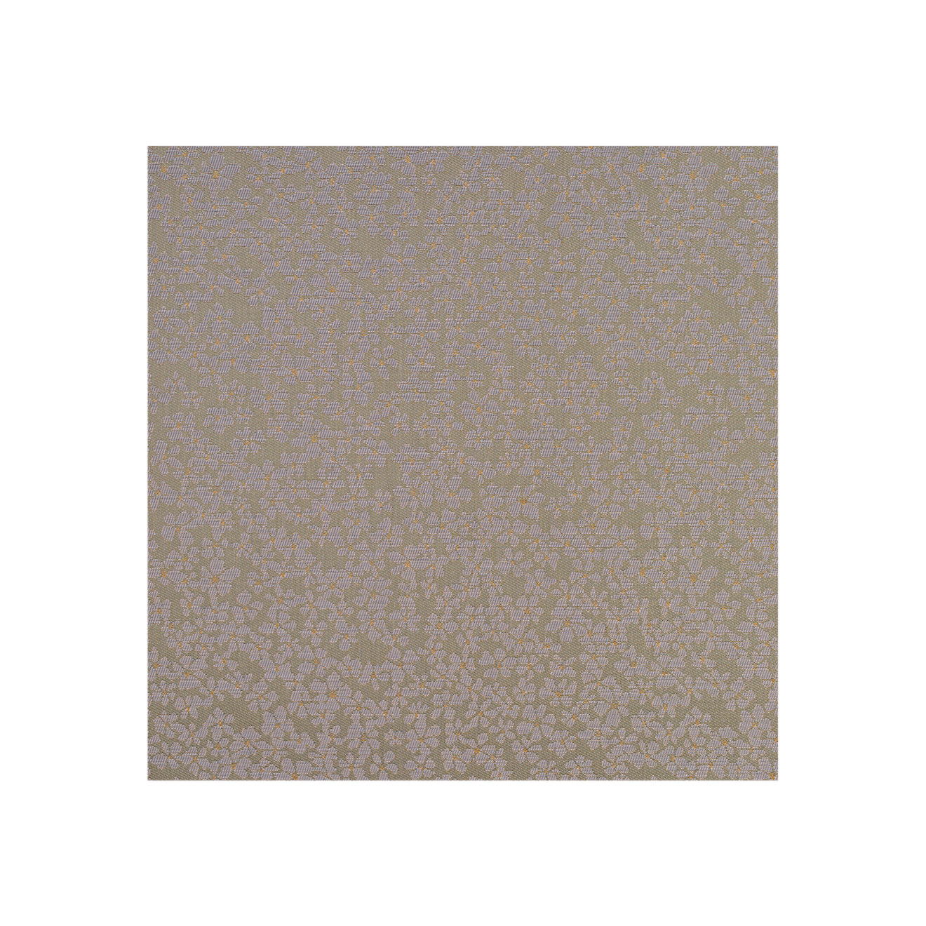 Square Woven Floor Mat in Metallic Midtone Warm Silver with Lavender and Muted Yellow Accents