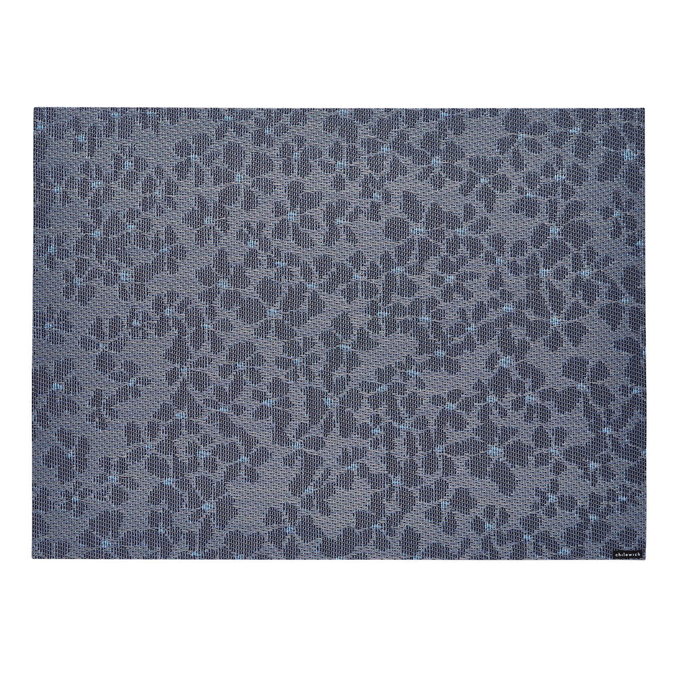 Rectangle Placemats in Midtone Grey Blue Base with Dark Blue and Electric Blue Accents