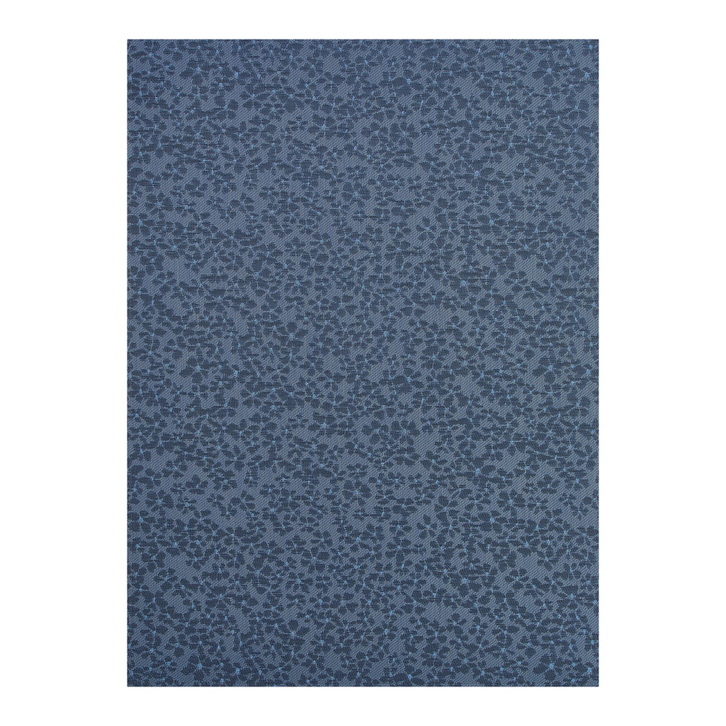 Rectangle Woven Floor Mat in Midtone Grey Blue Base with Dark Blue and Electric Blue Accents