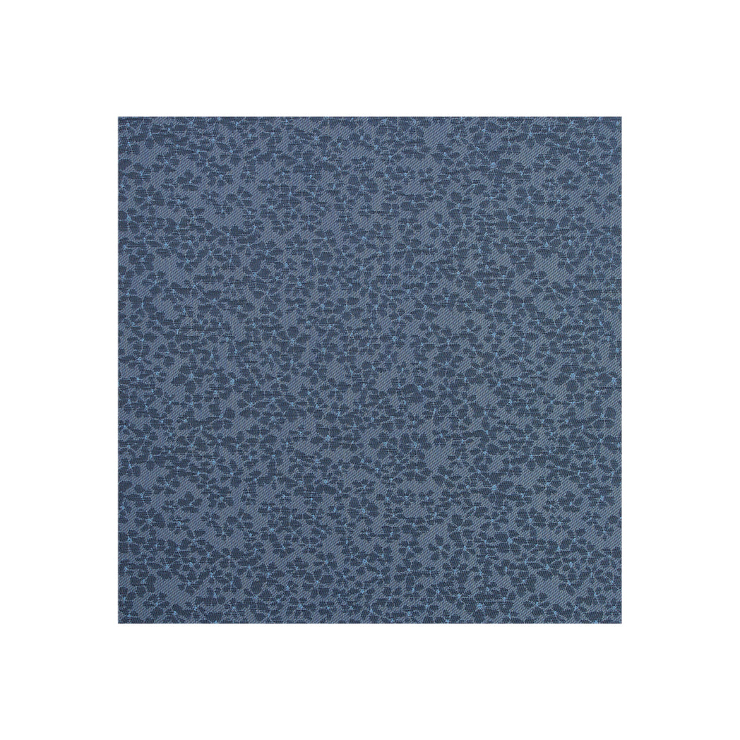 Square Woven Floor Mat in Midtone Grey Blue Base with Dark Blue and Electric Blue Accents