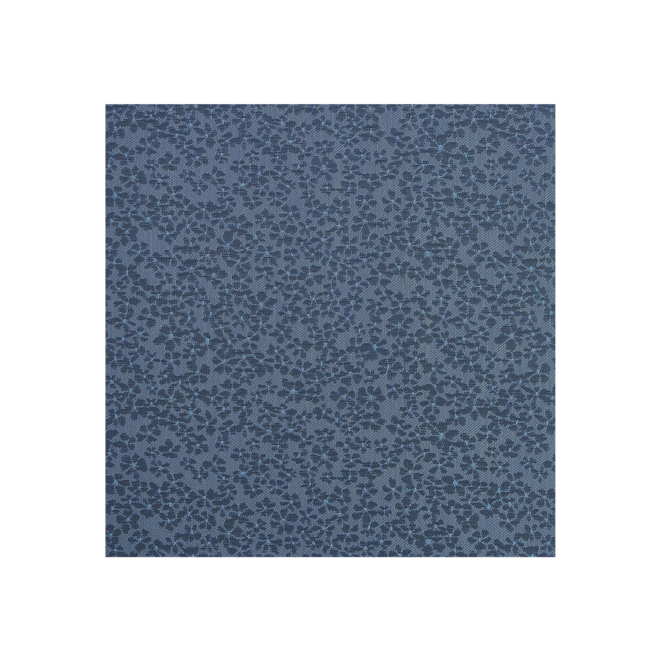 Square Woven Floor Mat in Midtone Grey Blue Base with Dark Blue and Electric Blue Accents