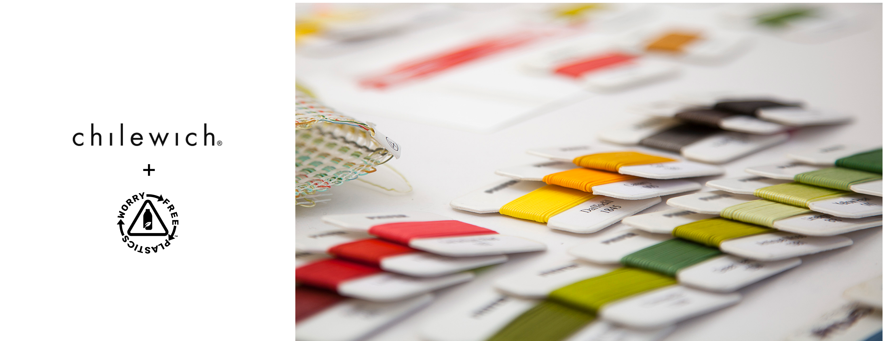 Detail image of Chilewich woven material showcasing texture, color, and pattern of the terrastrand yarn weave.