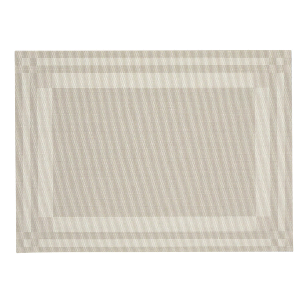 Rectangle Placemats in Midtone Neutral Beige with Light Neutral Beige 