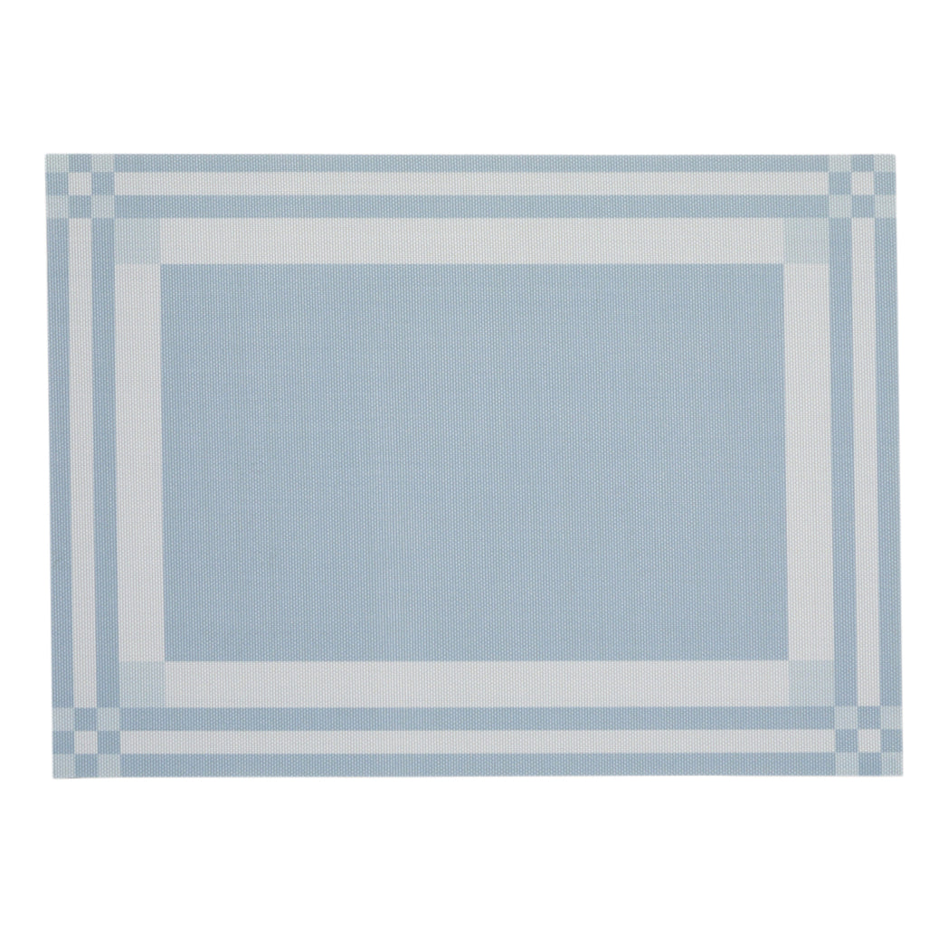 Rectangle Placemats in Muted Light Blue with Light Neutral Beige