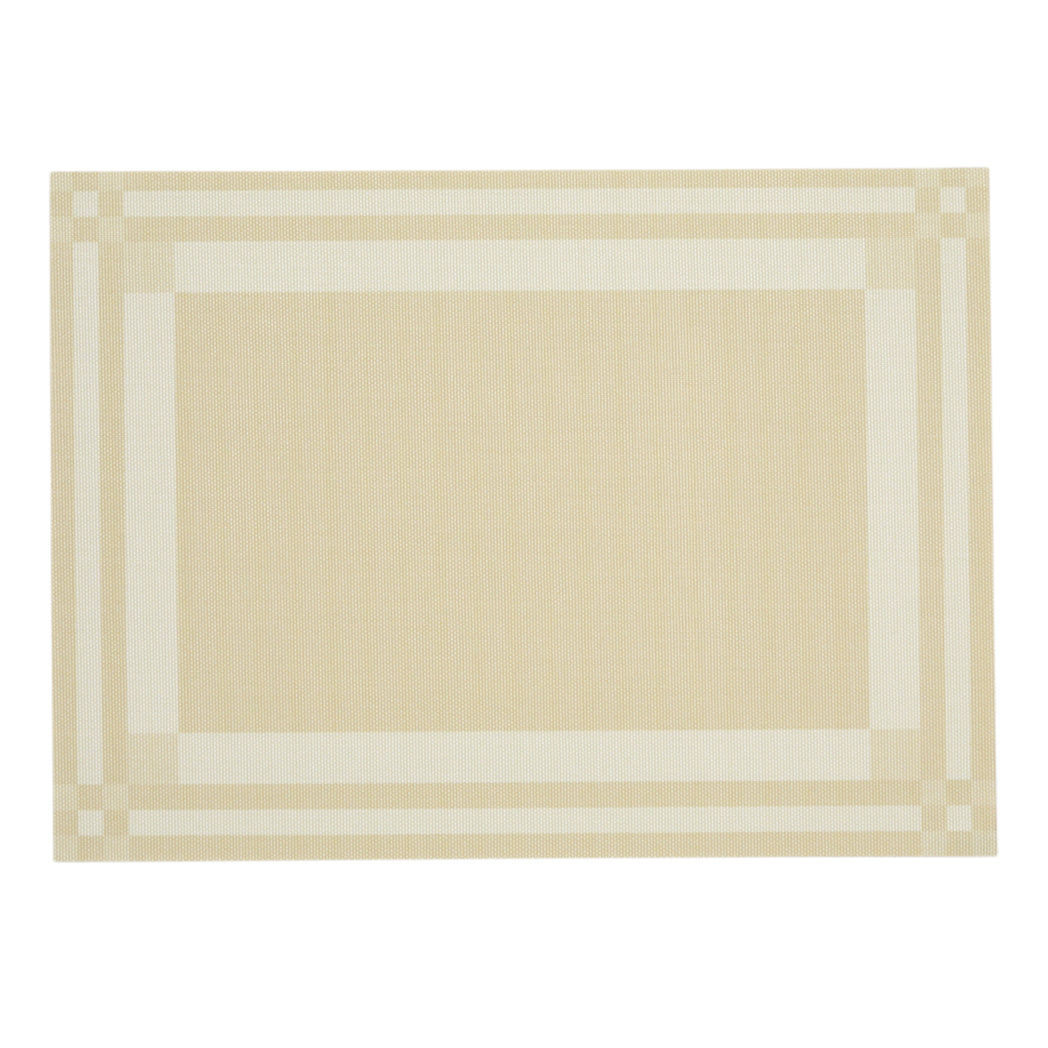 Rectangle Placemats in Muted Light Yellow with Light Neutral Beige