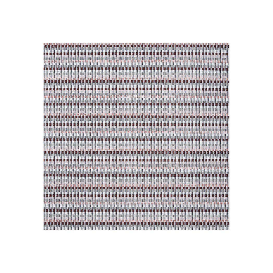 Square Woven Floor Mat in Mix of Blue Tones, Pink Tones, Dark Warm Red, Warm Silver and Off White