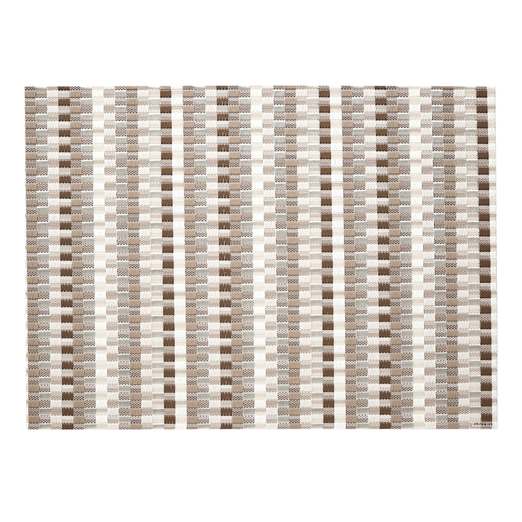 Rectangle Placemats in Mix of Dark and Light Neutral Beiges and White