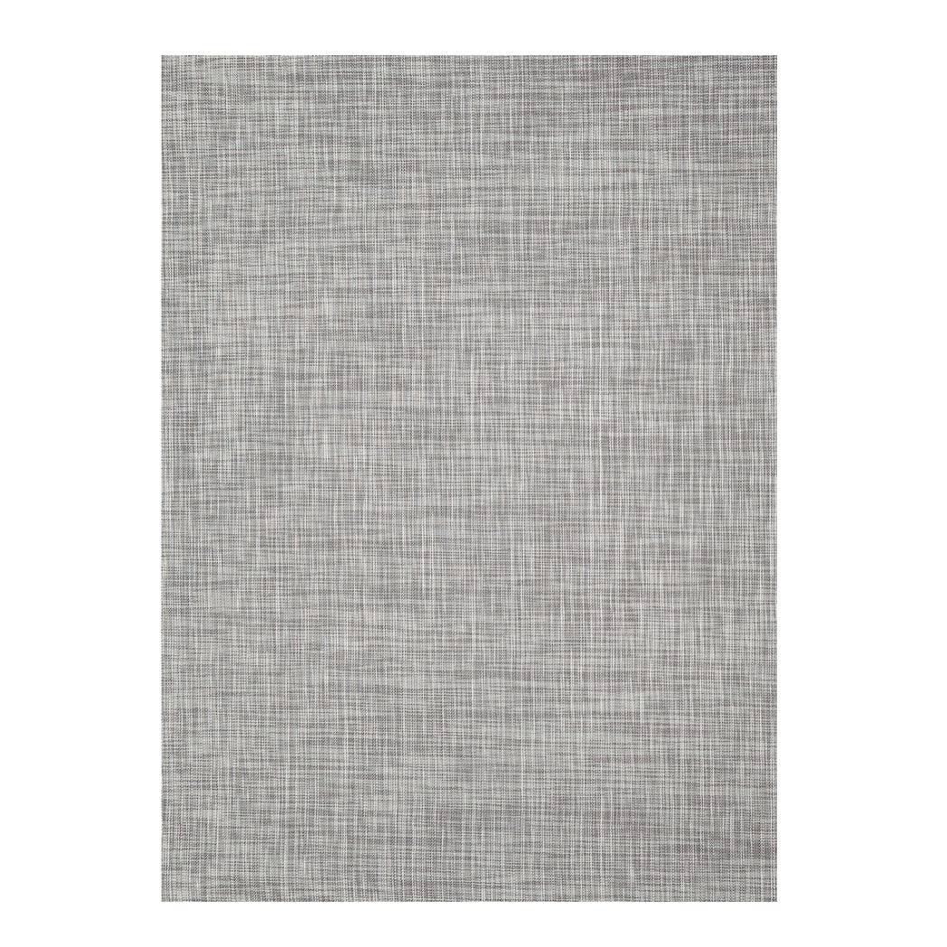 White/Silver Woven Floor Mat in Light Warm Silver Grey with Subtle White and Dark Greige Accents