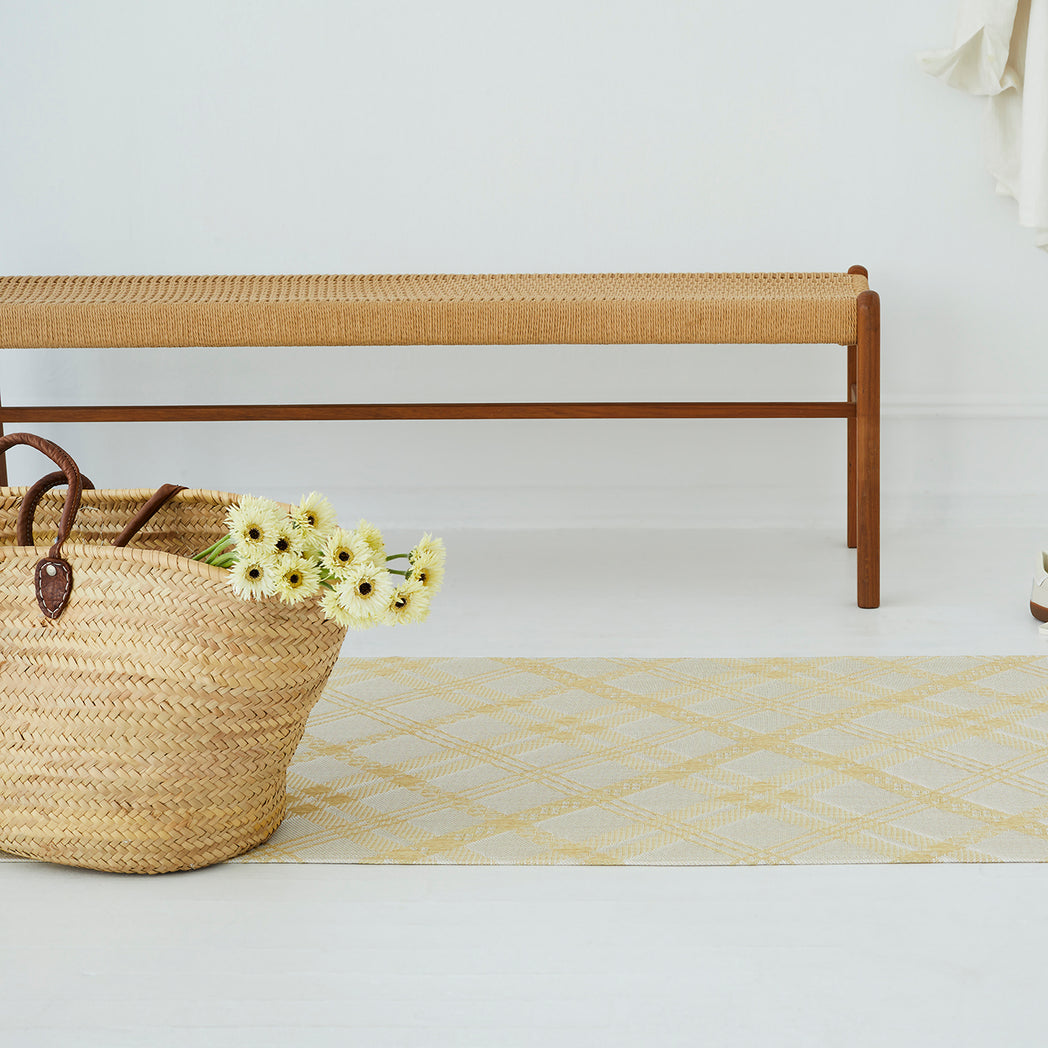 Detail image of Chilewich woven material showcasing texture, color, and pattern of the terrastrand yarn weave.