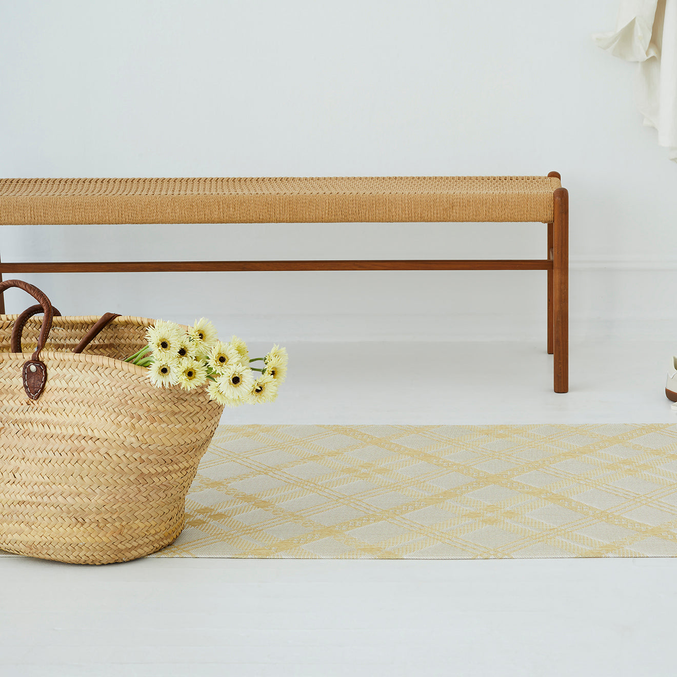 Detail image of Chilewich woven material showcasing texture, color, and pattern of the terrastrand yarn weave.