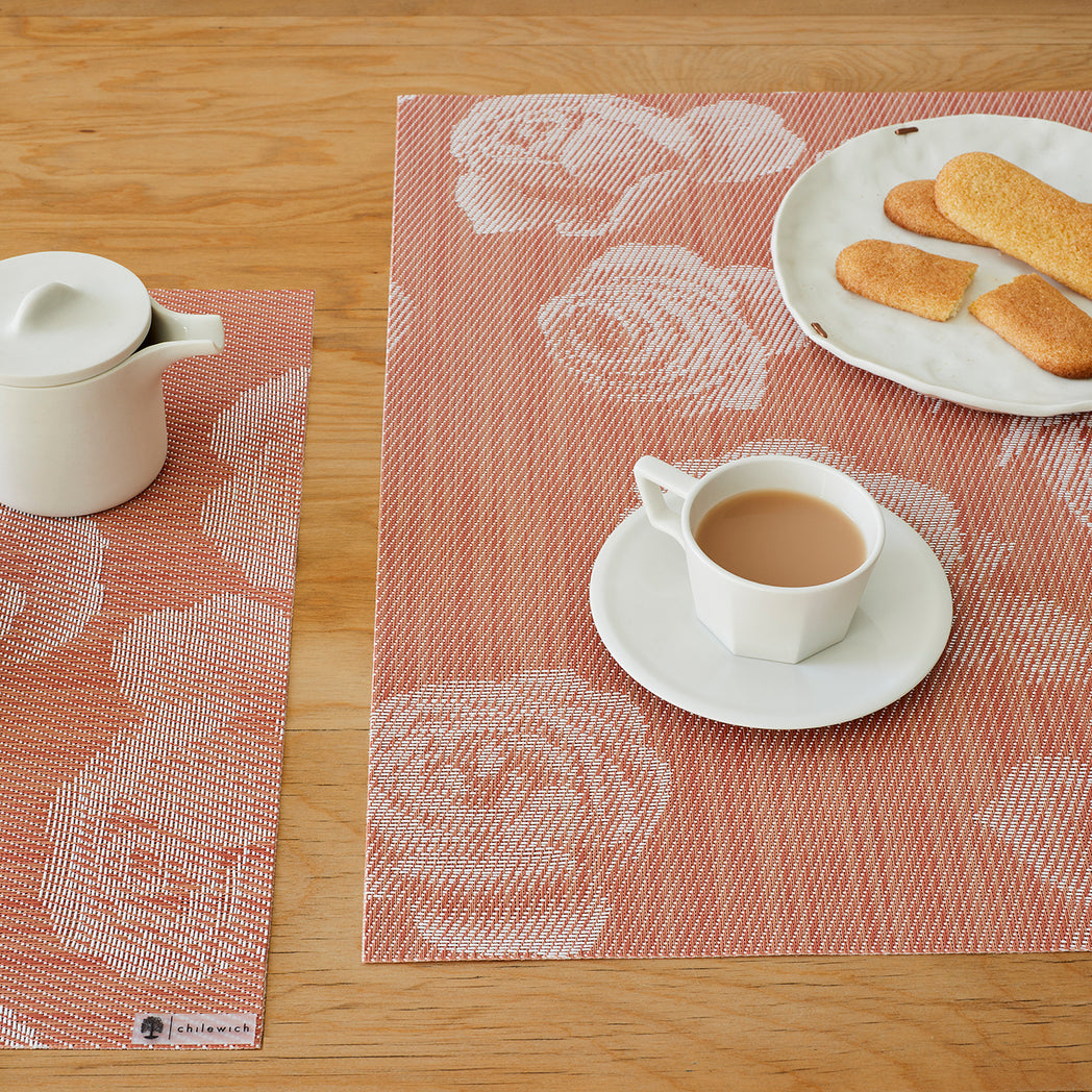 Detail image of Chilewich woven material showcasing texture, color, and pattern of the terrastrand yarn weave.