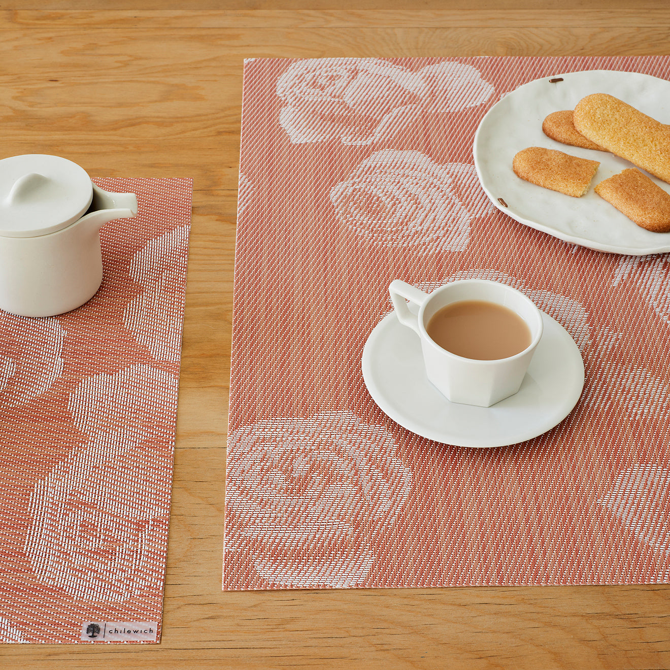 Detail image of Chilewich woven material showcasing texture, color, and pattern of the terrastrand yarn weave.