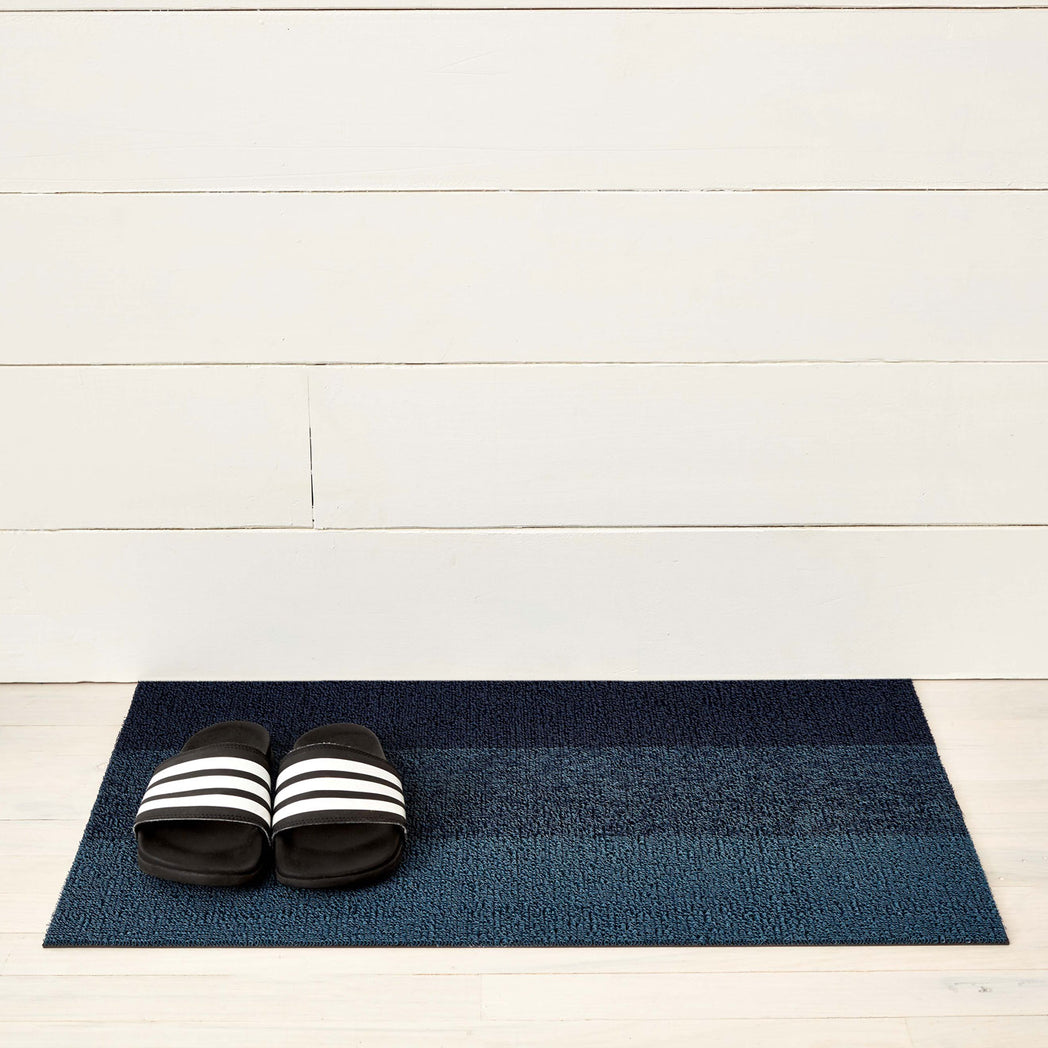 Marbled Stripe Shag Mats - Bay Blue Doormat