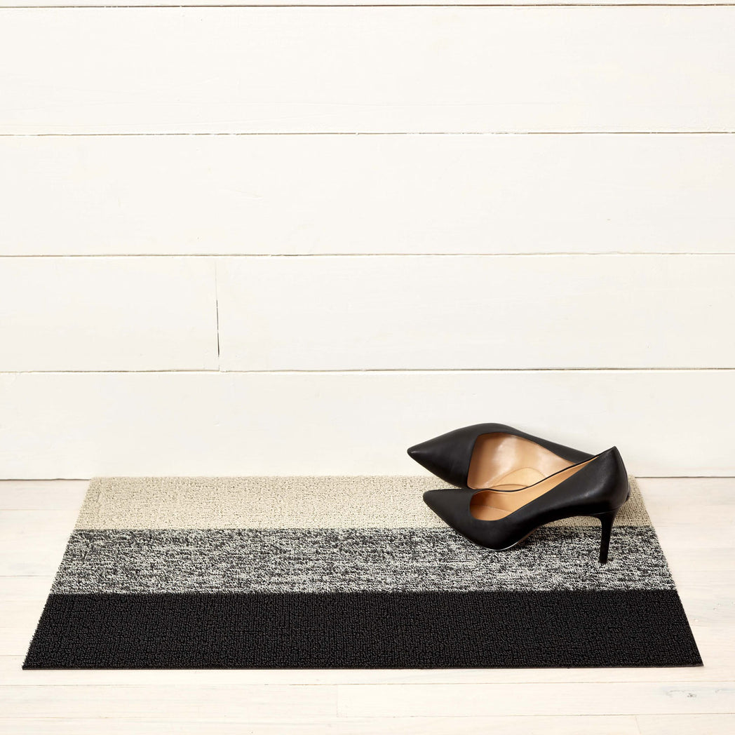 Marbled Stripe Shag Mats - Salt & Pepper Doormat