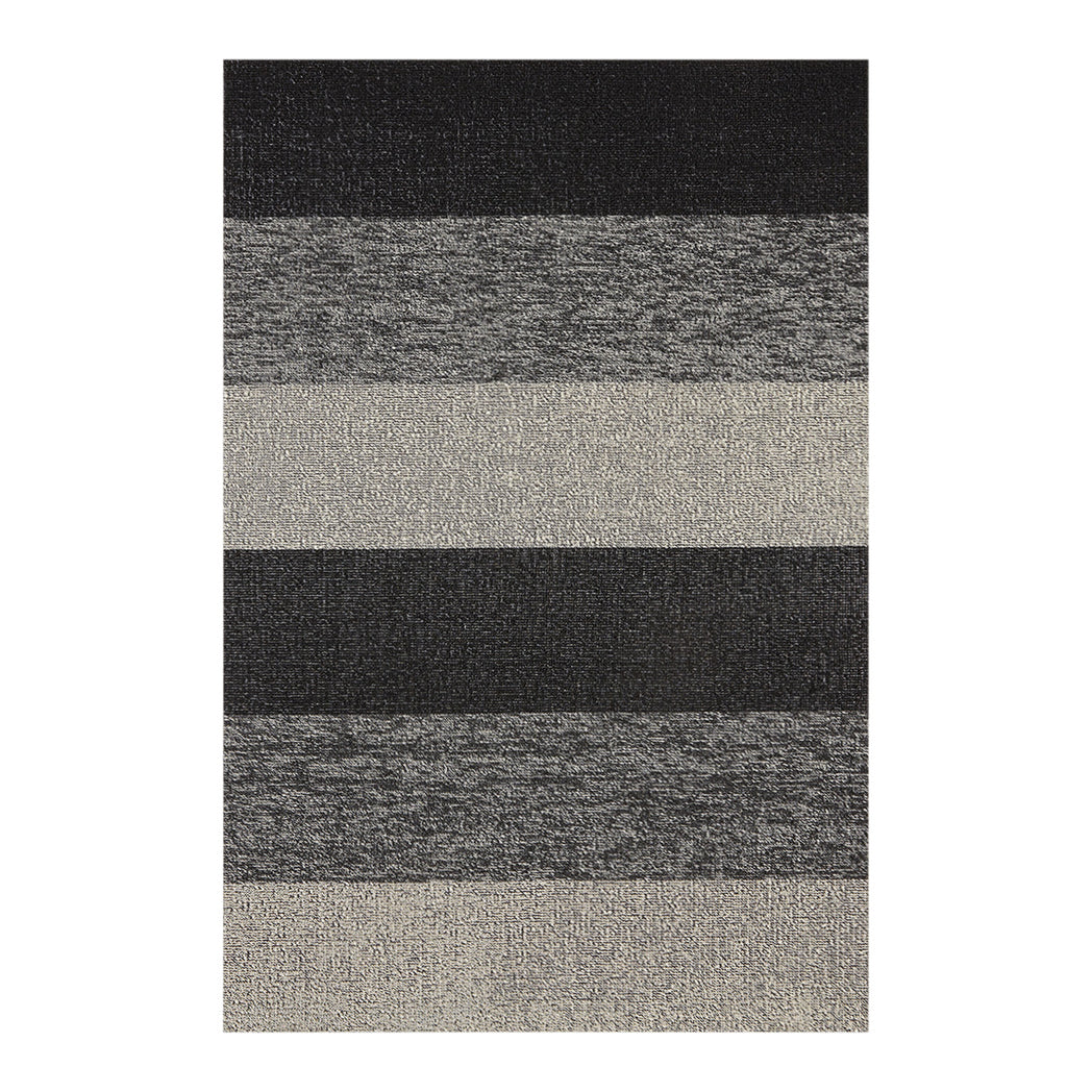 Rectangle Shag Mats in Mix of Black, Cool Grey and White