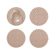 Set of 4 Coasters in Muted Midtone Warm Red with White