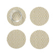 Set of 4 Coasters in Mustard with White