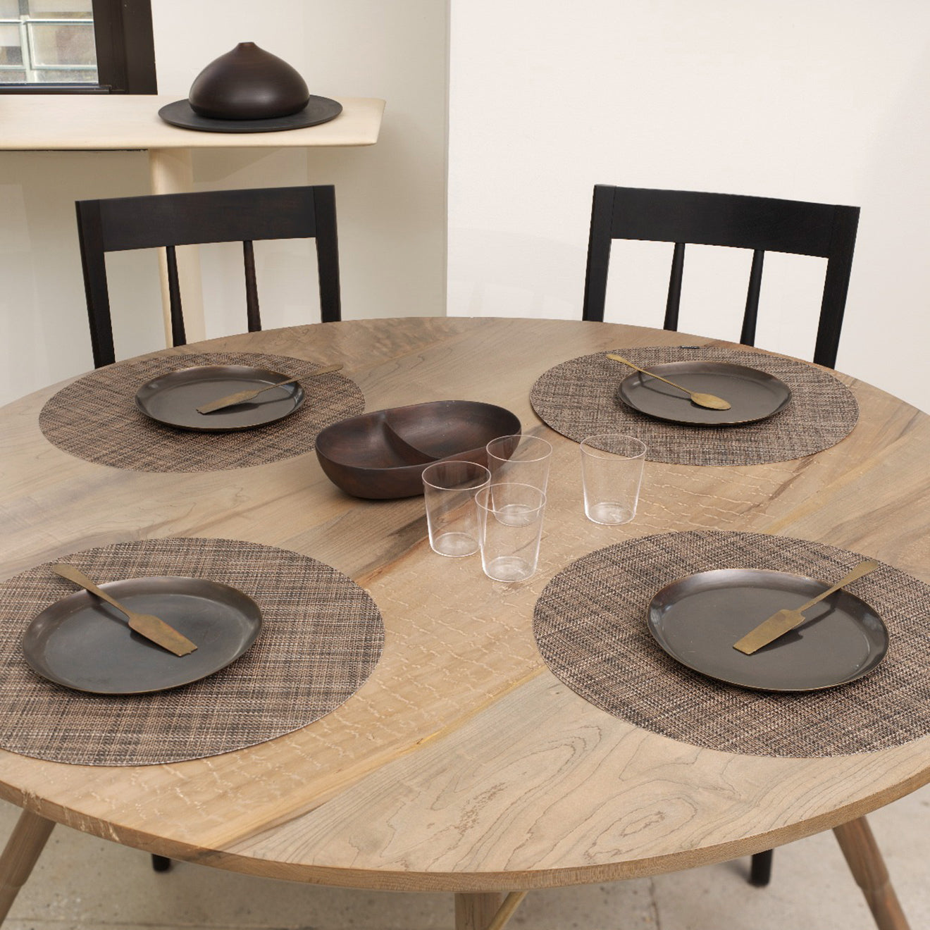 Mini Basketweave Placemats - Dark Walnut