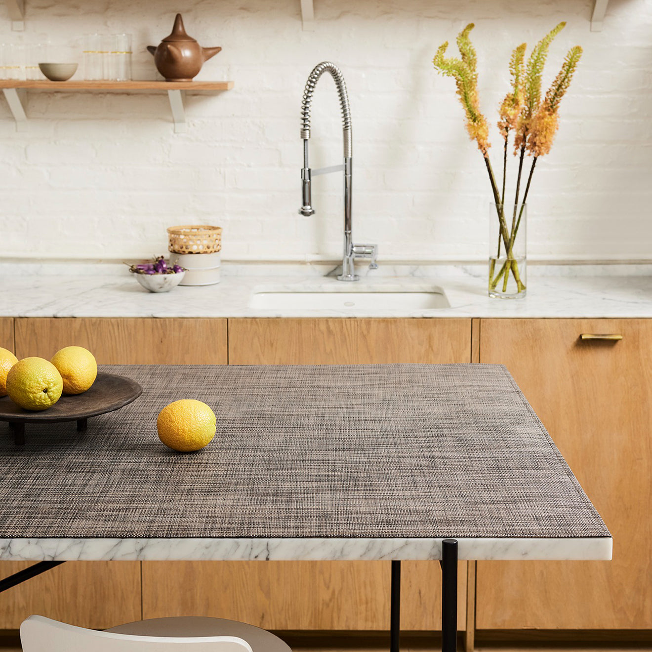 Mini Basketweave Placemats - Dark Walnut