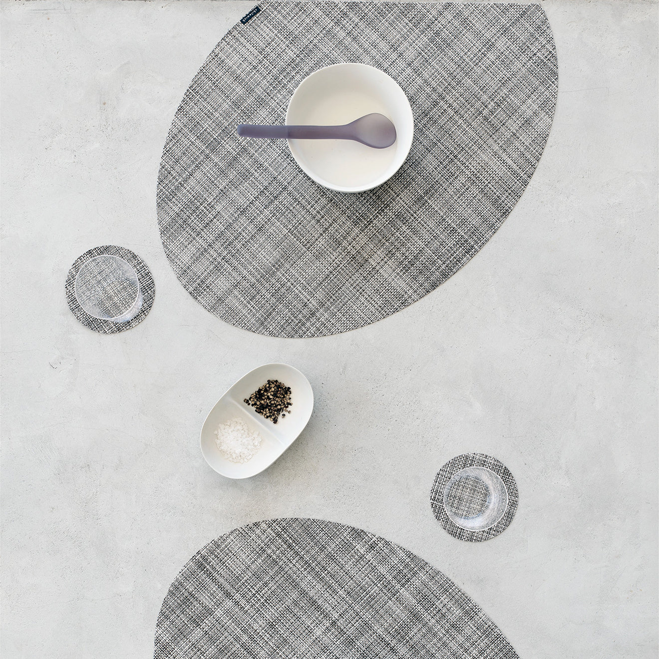 Chilewich4枚 Mini Basketweave36×48 GRAVEL Mini Basketweave Placemats - Gravel