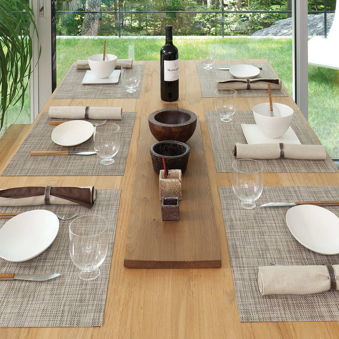Mini Basketweave Placemats - Soapstone