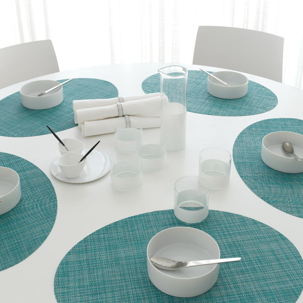Mini Basketweave Placemats - Turquoise
