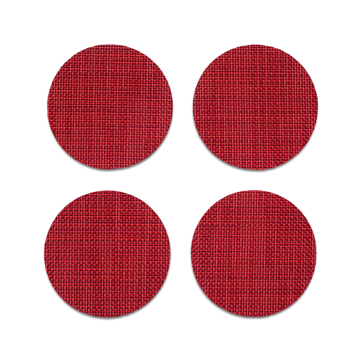 Mini Basketweave Coasters - Scarlet
