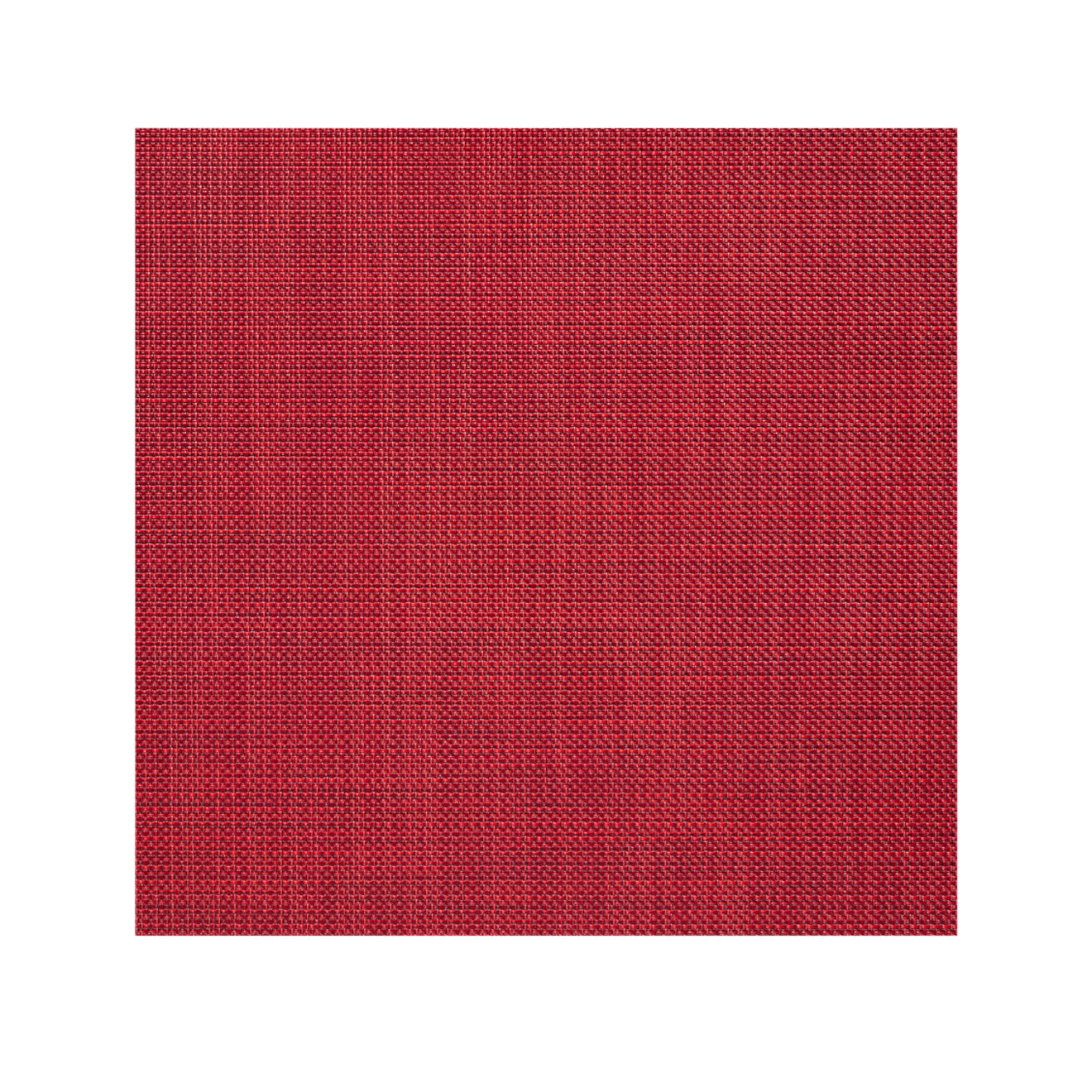 Chilewich Basketweave floor mat in Scarlet, showcasing woven terrastrand yarn texture and modern design aesthetic.