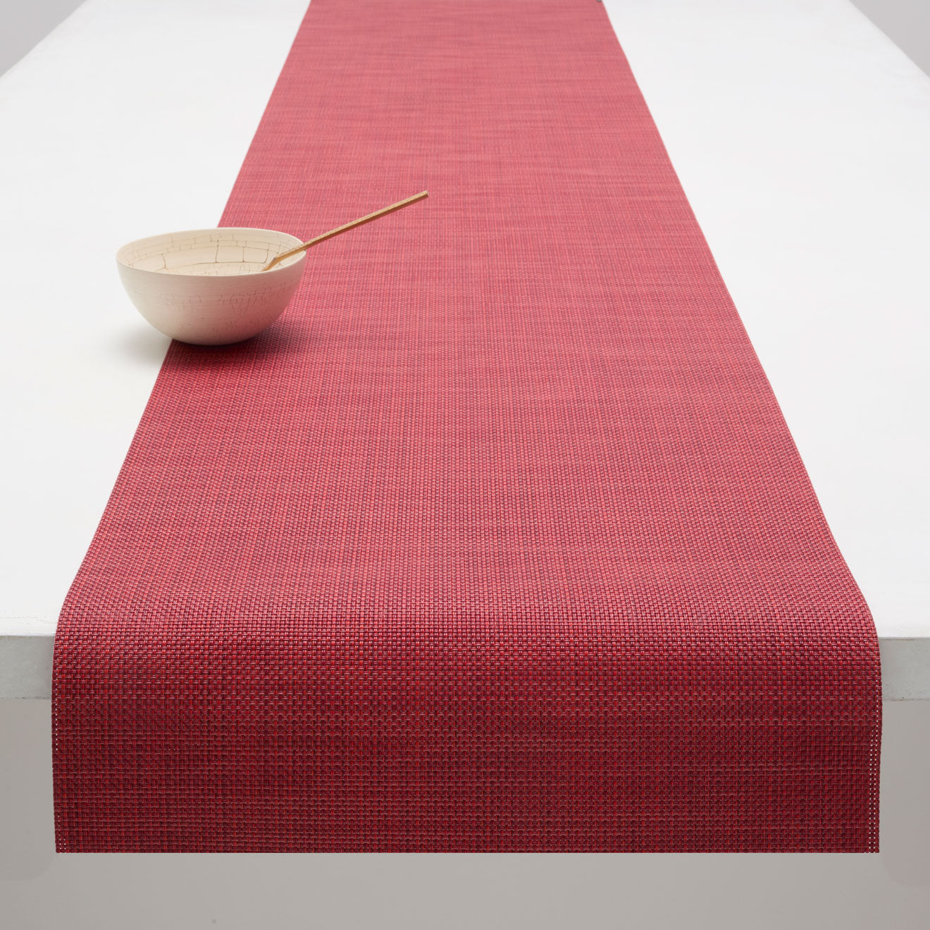 chilewich Mini Basketweave Table Runners Table Runner Scarlet