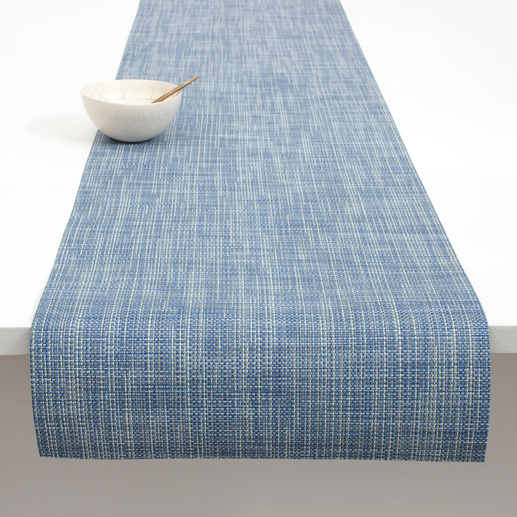14'' x 72'' Table Runners in Mix of Midtone Blues, Cool Grey and White