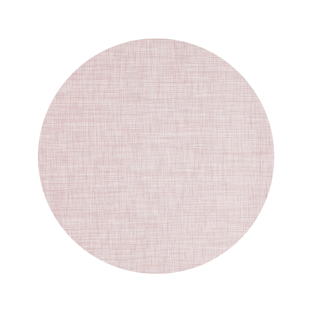 Round Woven Floor Mat in Light Neutral Pink