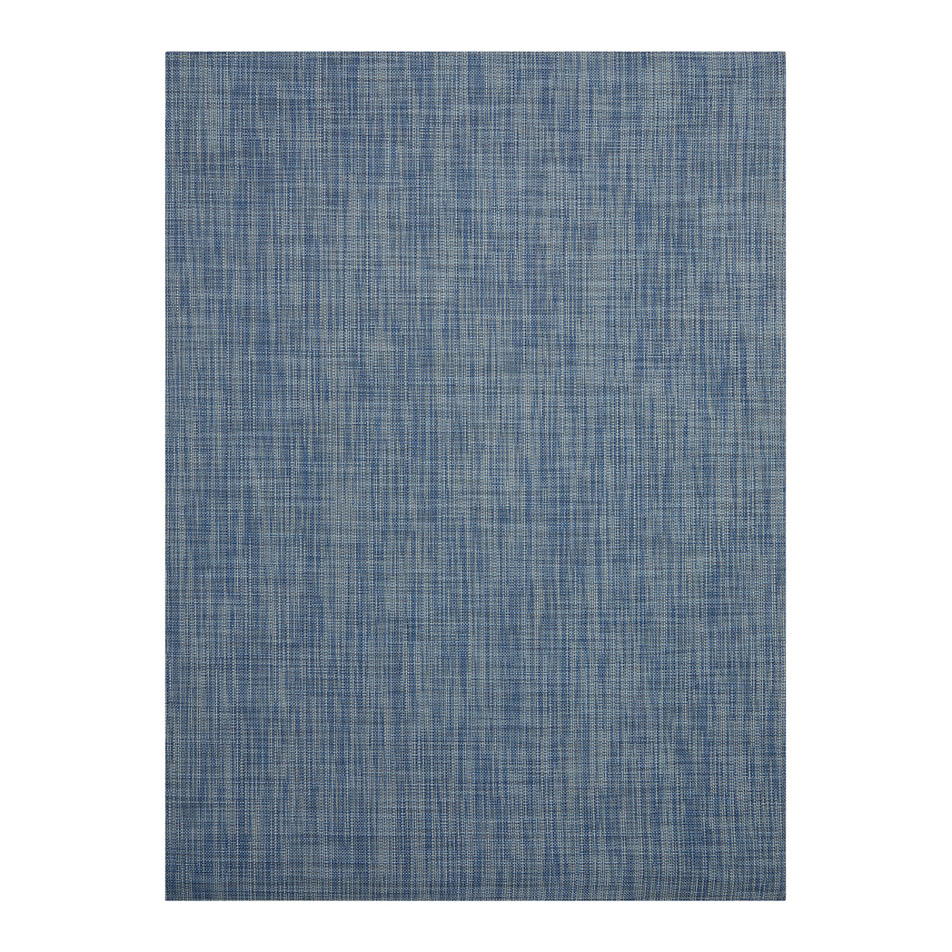Chambray Woven Floor Mat in Mix of Midtone Blues, Cool Grey and White