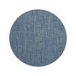 Round Woven Floor Mat in Mix of Midtone Blues, Cool Grey and White