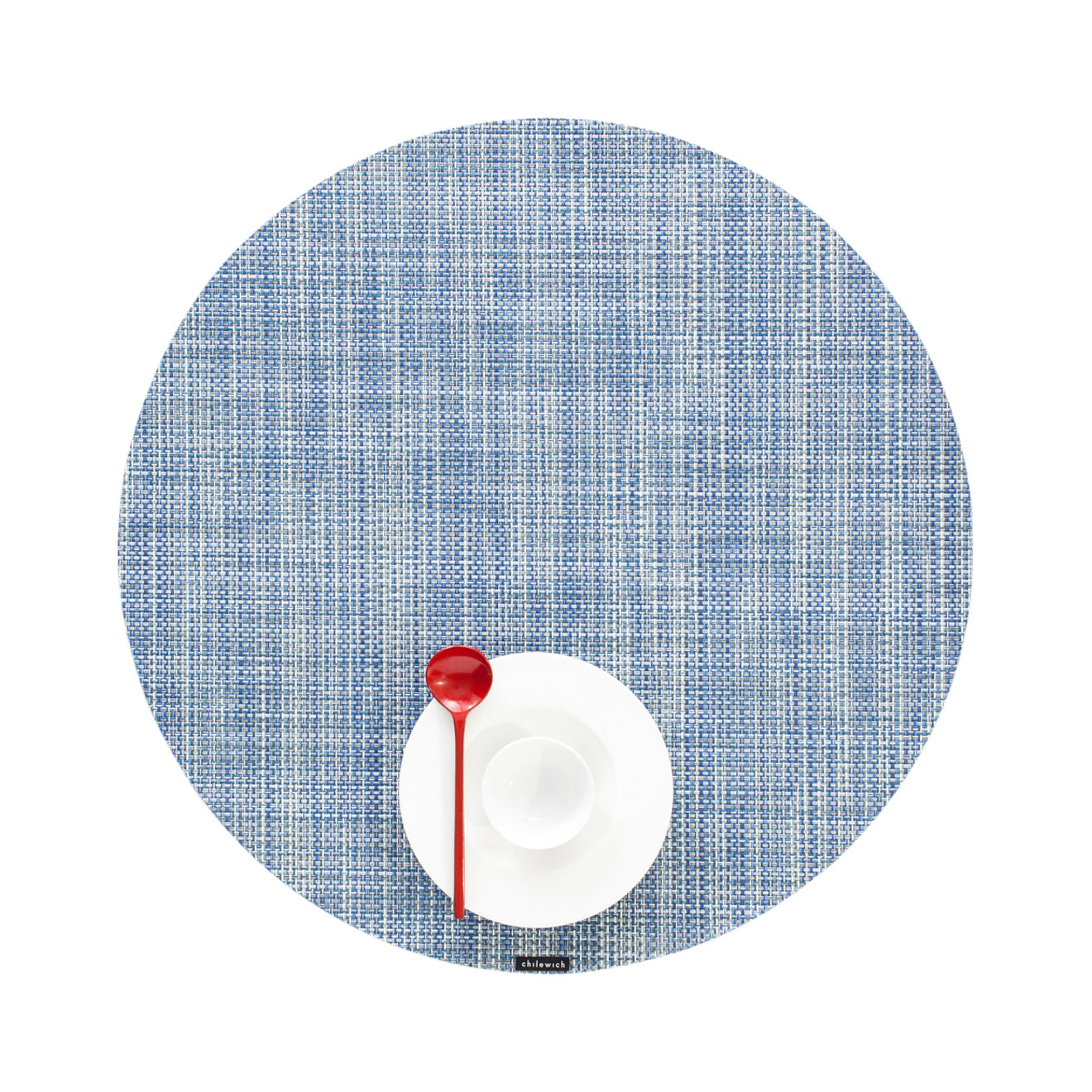 Mini Basketweave Placemats - Chambray With Prop