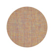 Round Woven Floor Mat in Vivid Multicolor with Yellow, Magenta, Dark Blue, Orange and White