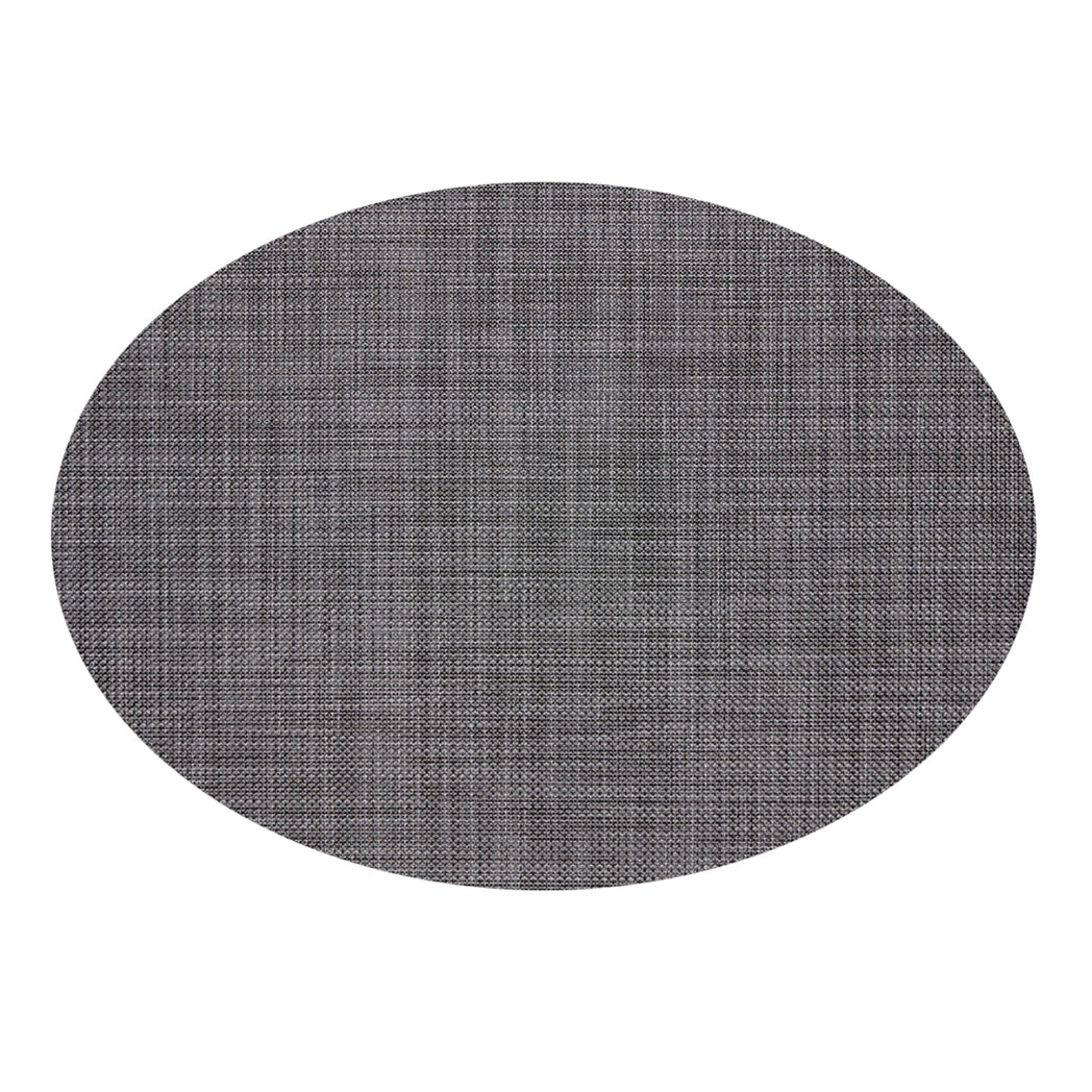 Oval Placemats in Mix of Midtone and Dark Cool Greys