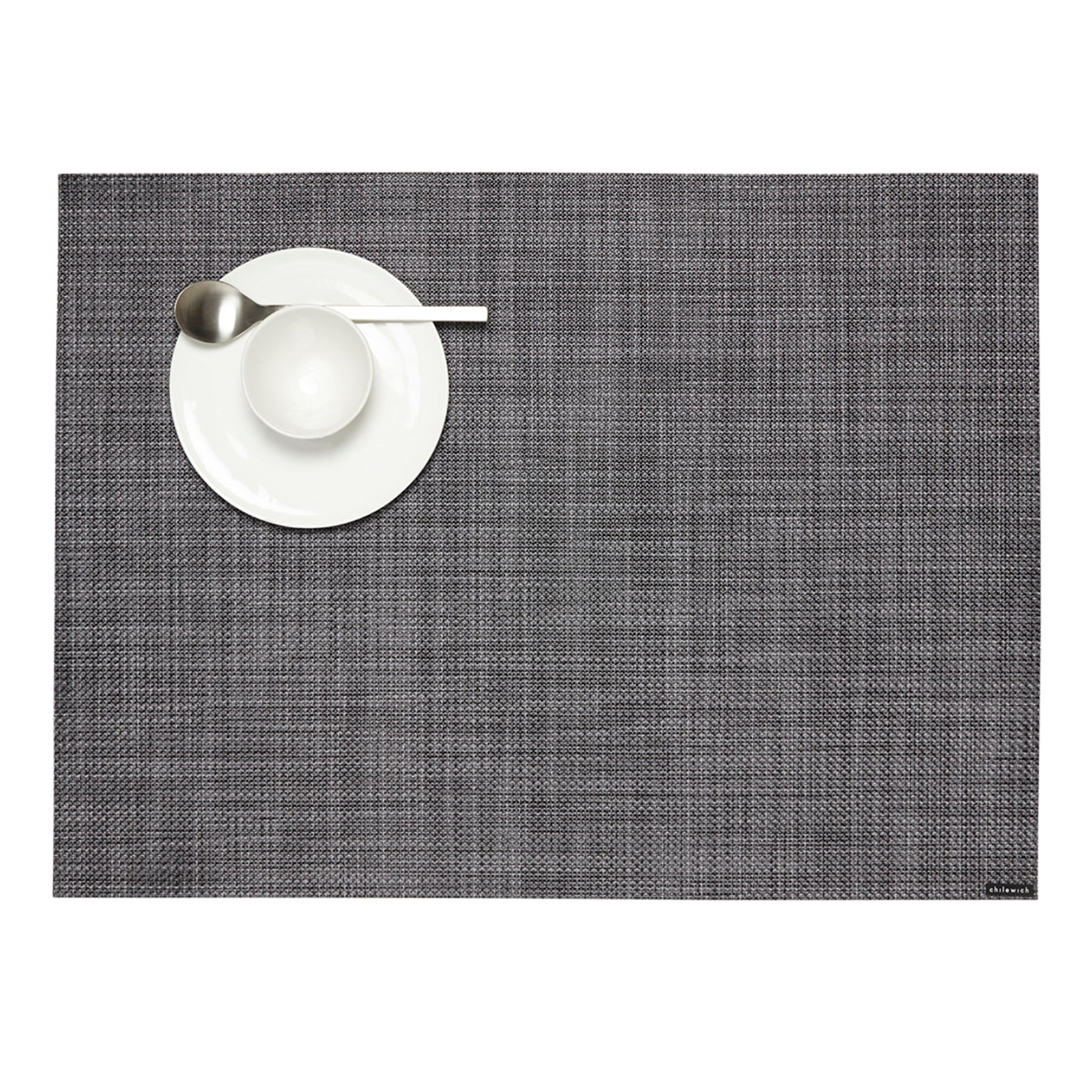 Mini Basketweave Placemats - Cool Grey With Prop