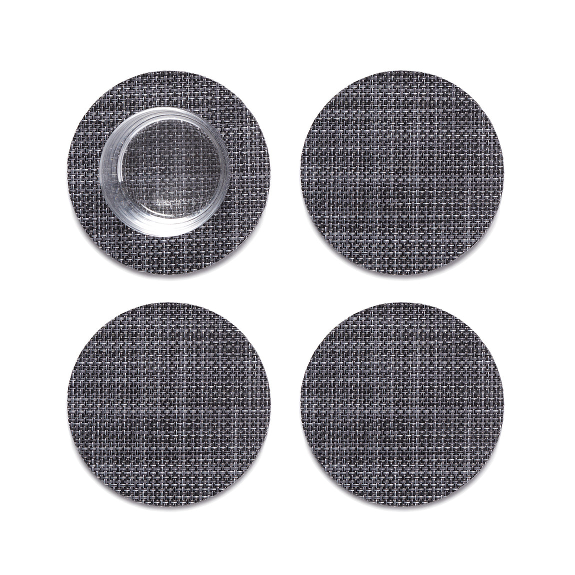 Mini Basketweave Coasters - Cool Grey View 1