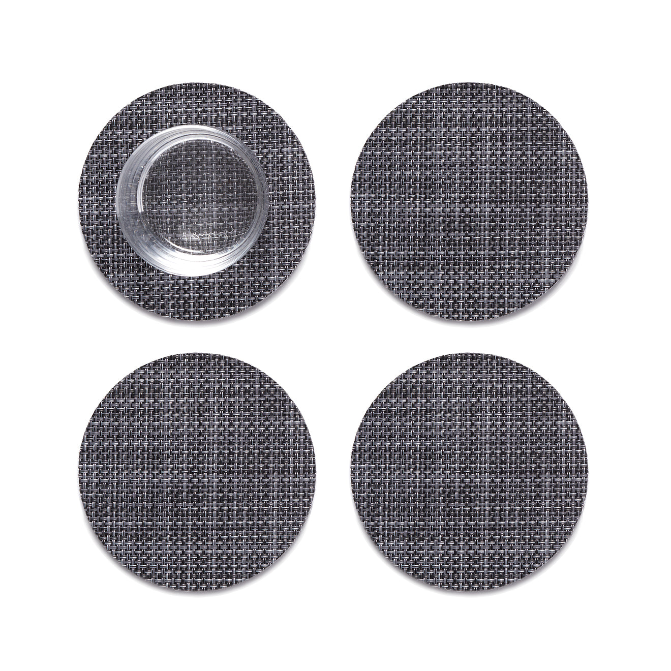 Set of 4 Coasters in Mix of Midtone and Dark Cool Greys